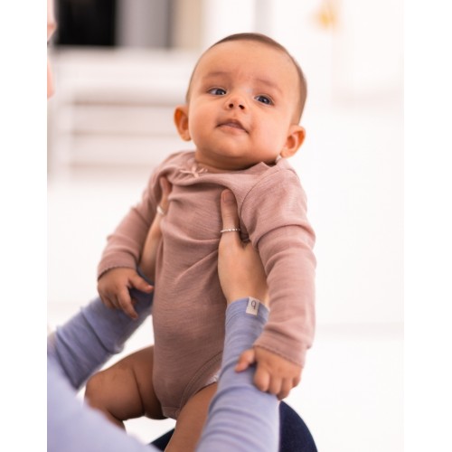 Body 1x1 Rib Med Knapper 100 Merino Uld Oeko-texâ 56 Soft Rose