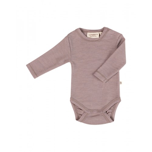 Body Med Lang ærme Og Rund Hals   100  økologisk Merino Uld Til Baby 56 Lavender