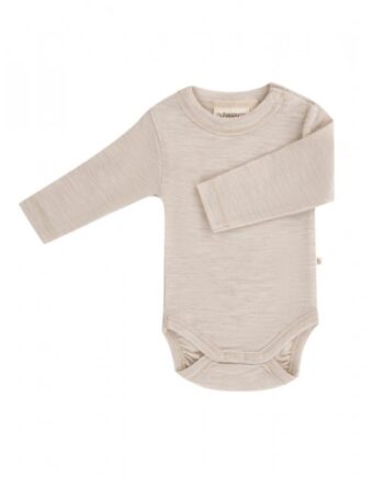 Body Med Lang ærme Og Rund Hals   100  økologisk Merino Uld Til Baby Nature Melange 62