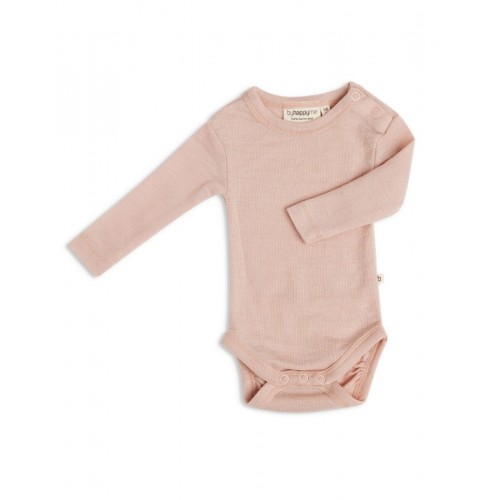 Body Med Lang ærme Og Rund Hals   100  økologisk Merino Uld Til Baby Rose Melange 56
