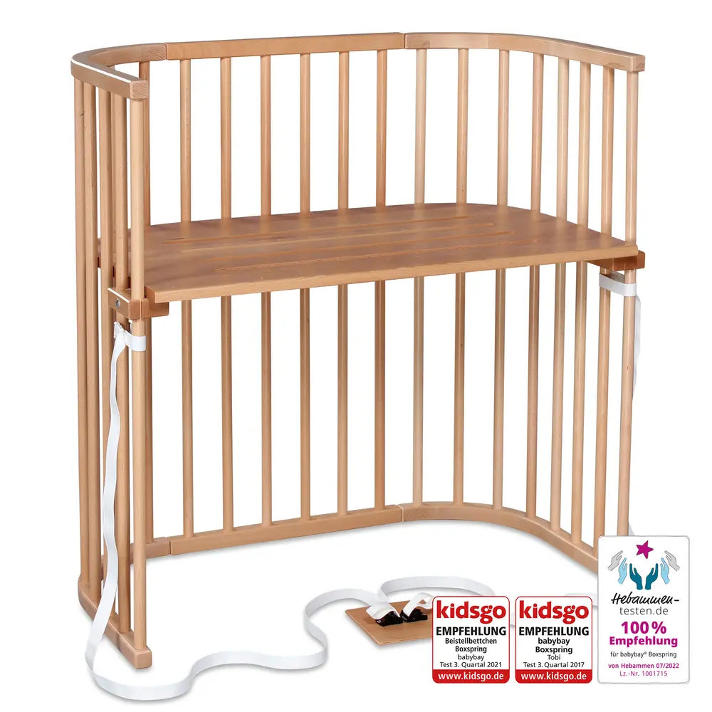 Boxspring Bedside Crib Natural Varnished