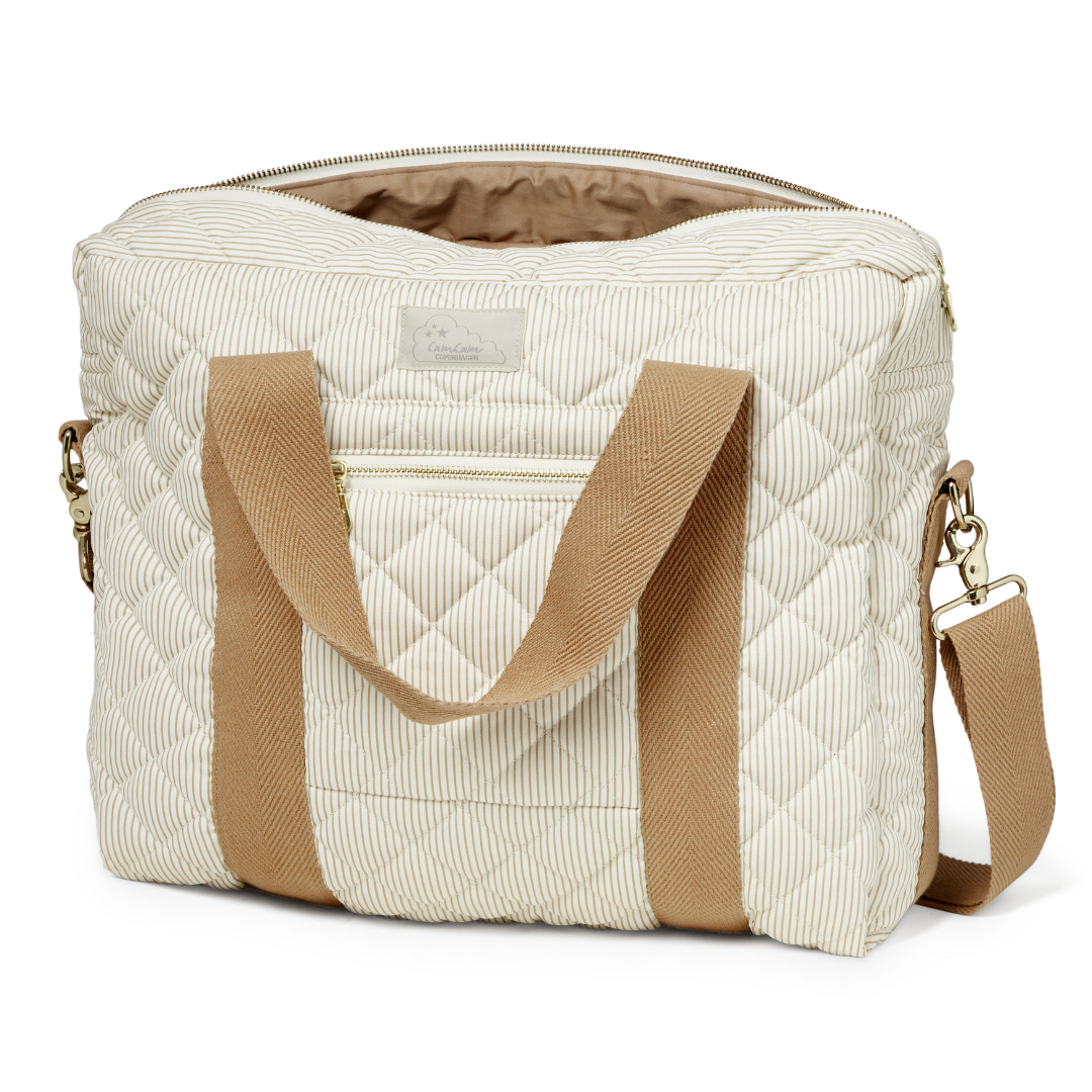 Cam Cam Copenhagen Pusletaske Til Barnevogn Classic Stripes Camel