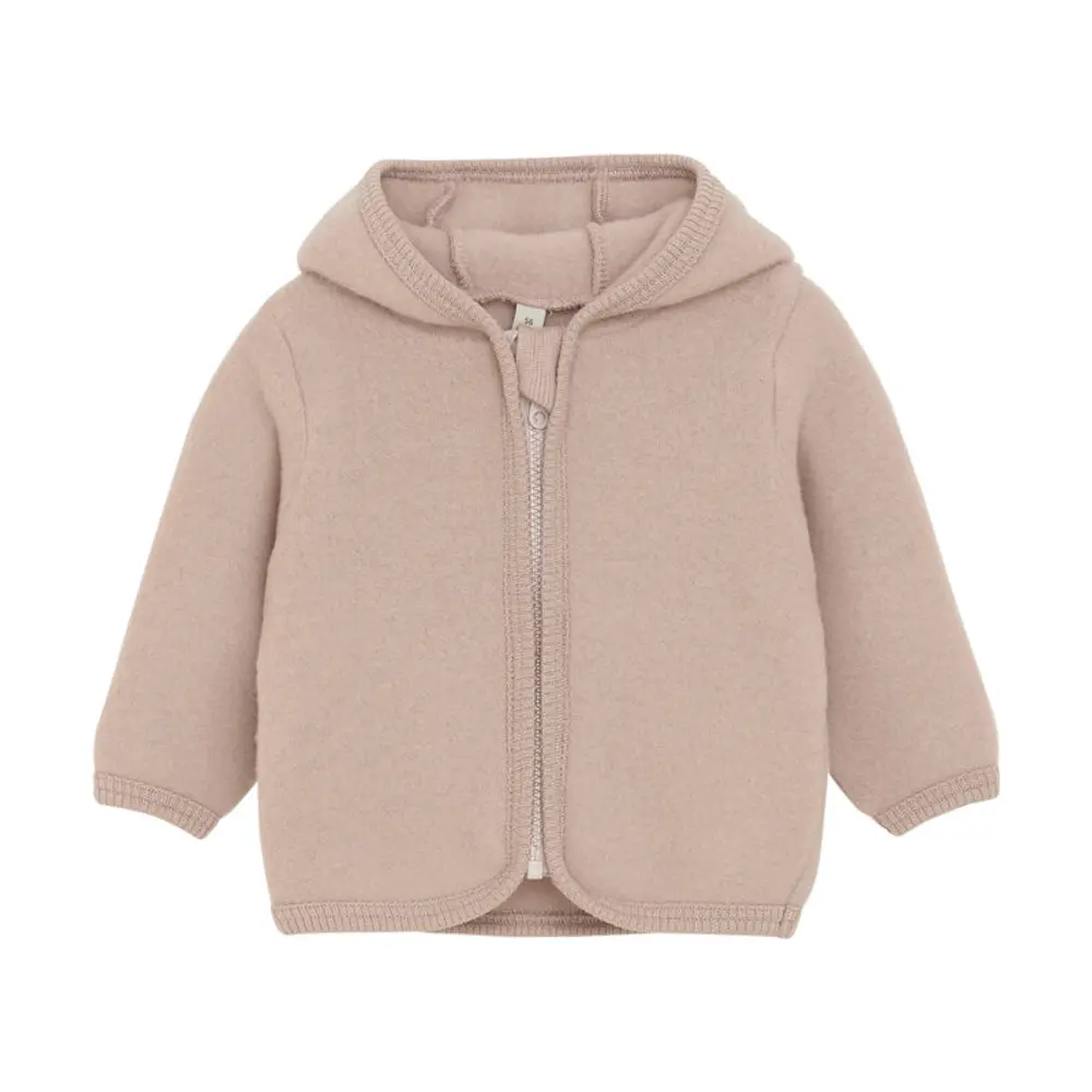 Cardigan    ører Uld Fleece Mahogany Rose 80