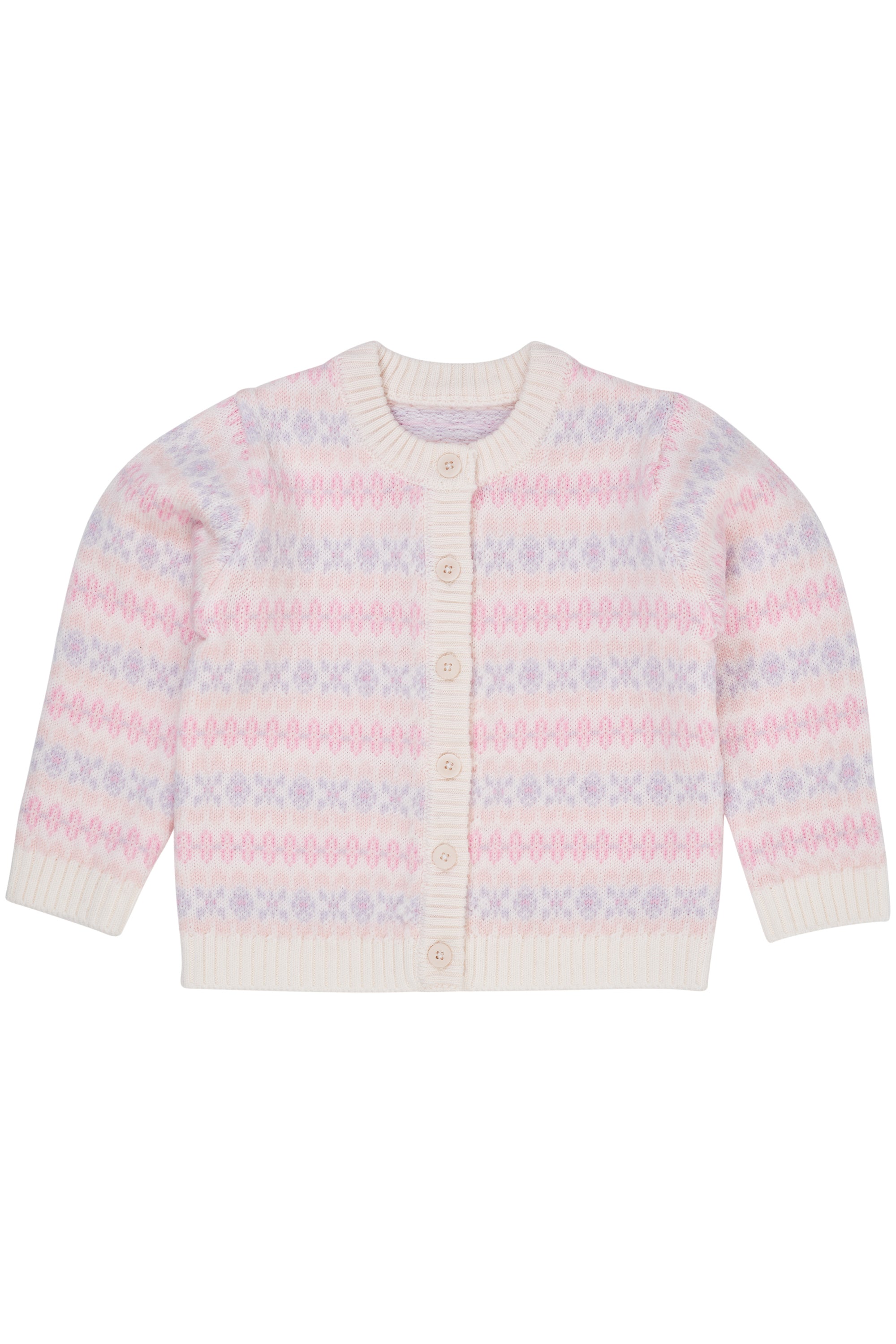 Copenhagen Colors Merino Pattern Cardigan Lavender Combi 80 Cm