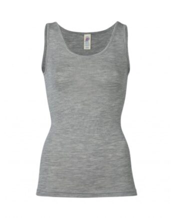 Dame Top   Merinould 42 44 Light Grey Melange