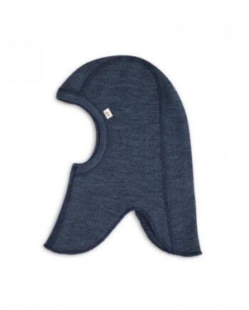 Elefanthue   100  økologisk Merino Uld Til Baby Og Børn  Tynd Kvalitet   Lag Stof 50 56 Navy Melange