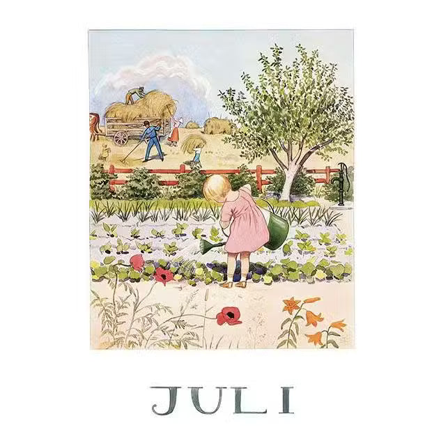 Elsa Beskow Billede Juli A4