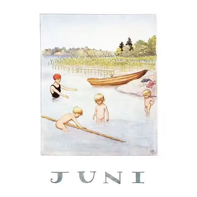 Elsa Beskow Billede Juni A4