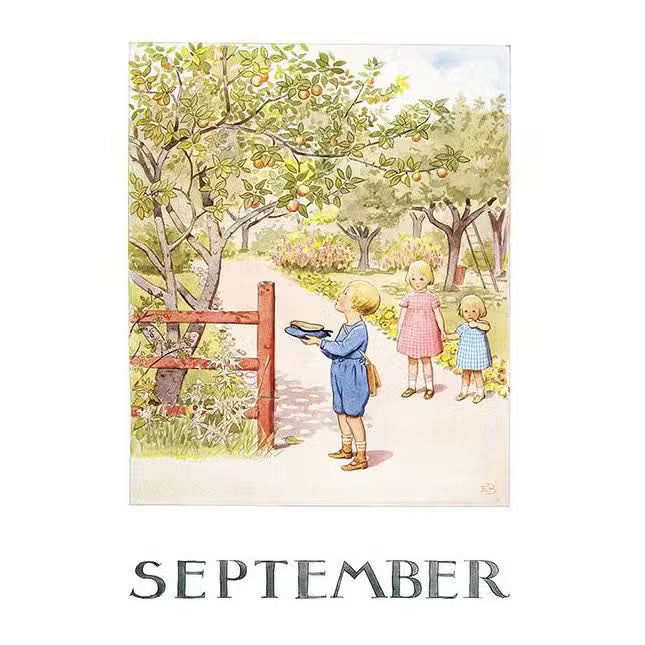 Elsa Beskow Billede September A4