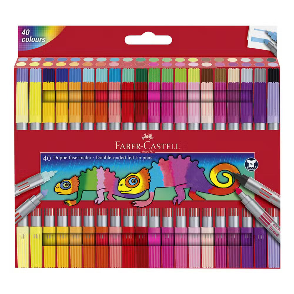 Faber Castell Tusser Dobbeltspids 40 Stk