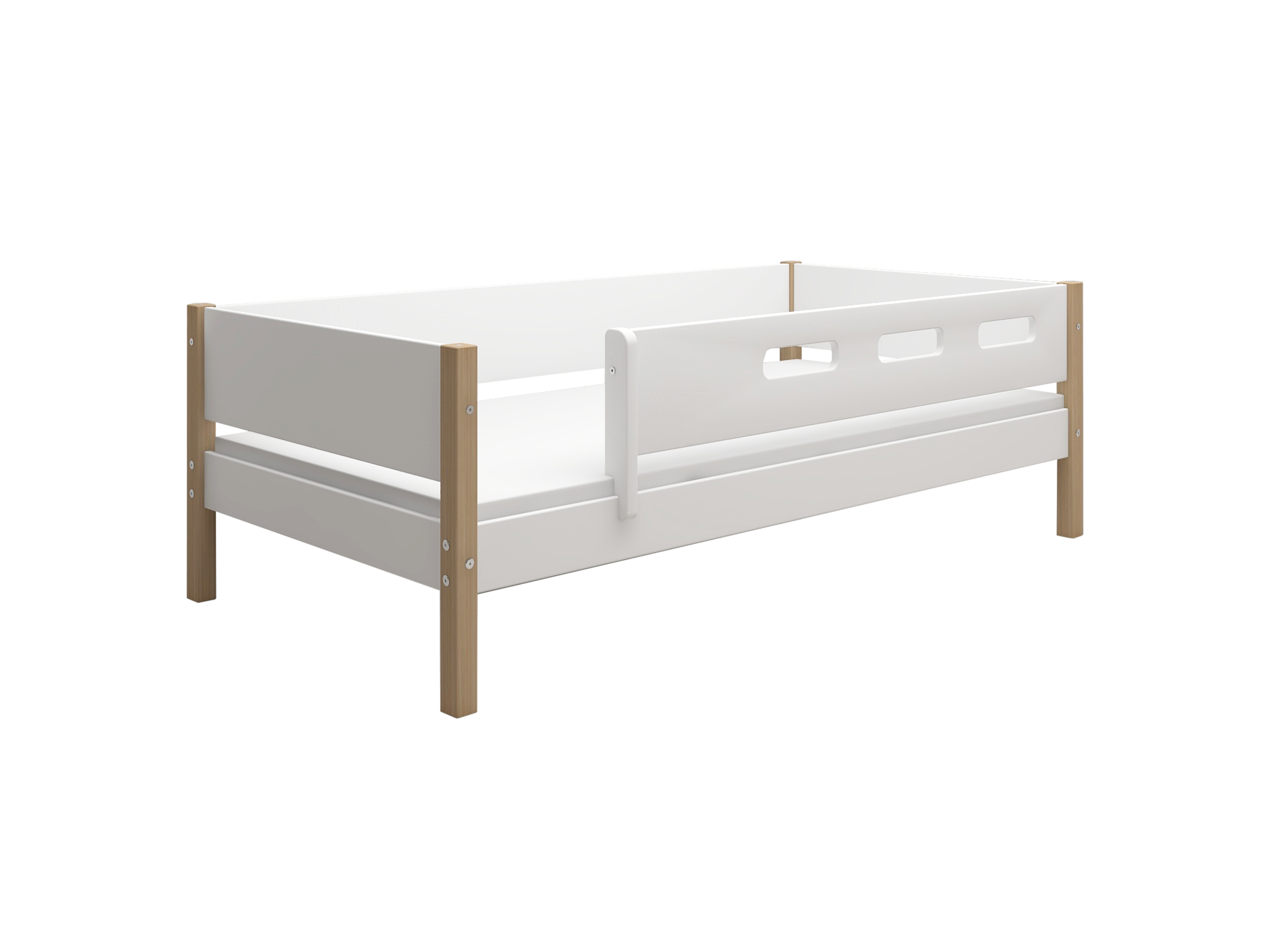 Flexa Nor Enkeltseng 90x200 Cm Cut Out Sengehest Hvid Eg