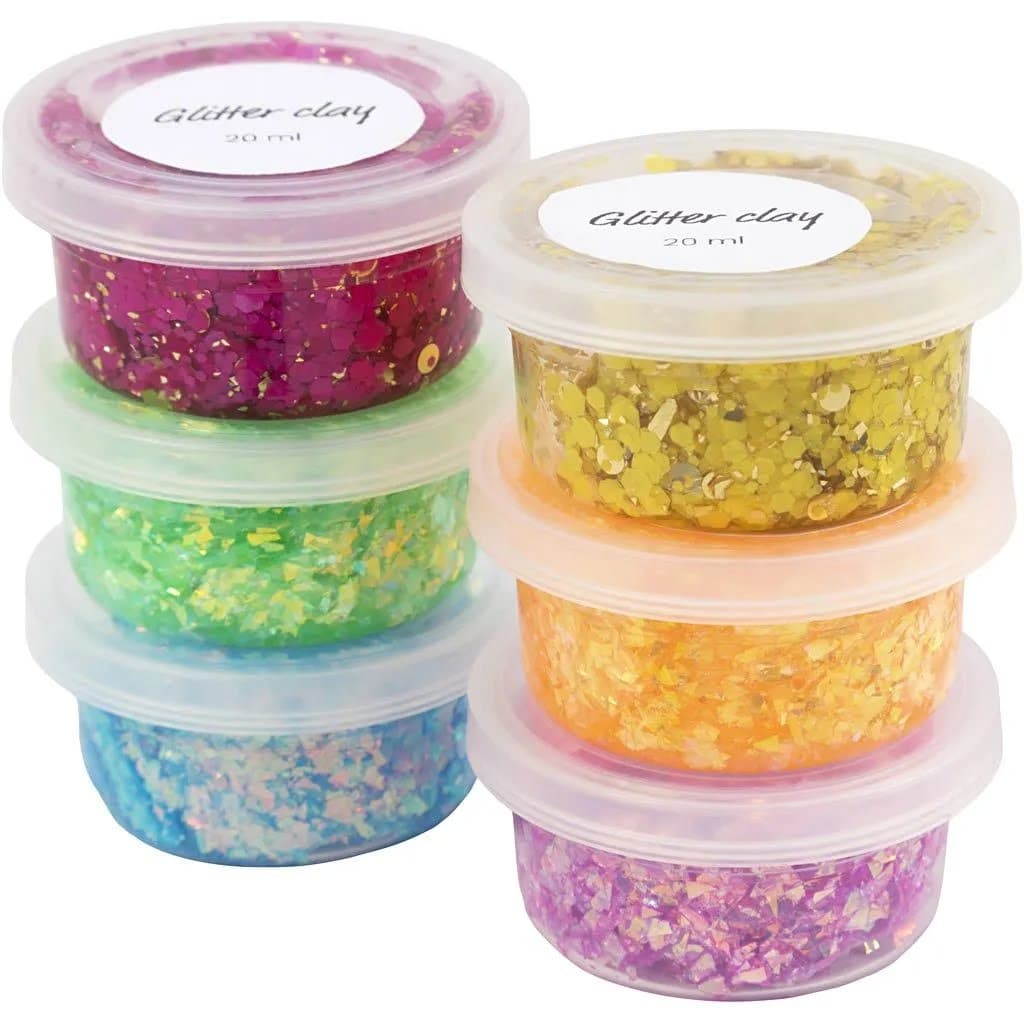 Glitter Clay Stærke Farver   Pak