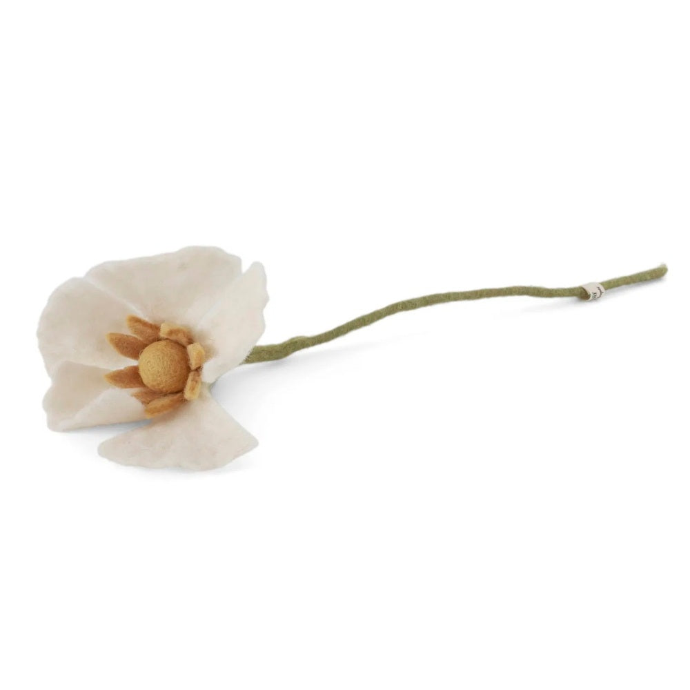 Gry Og Sif Filt Blomst Valmue Hvid