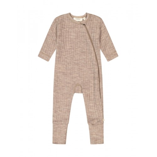 Heldragt 100 Merino Uld Med Lynlås Og Dropneedle-struktur Oeko-texâ Beige Melange 56