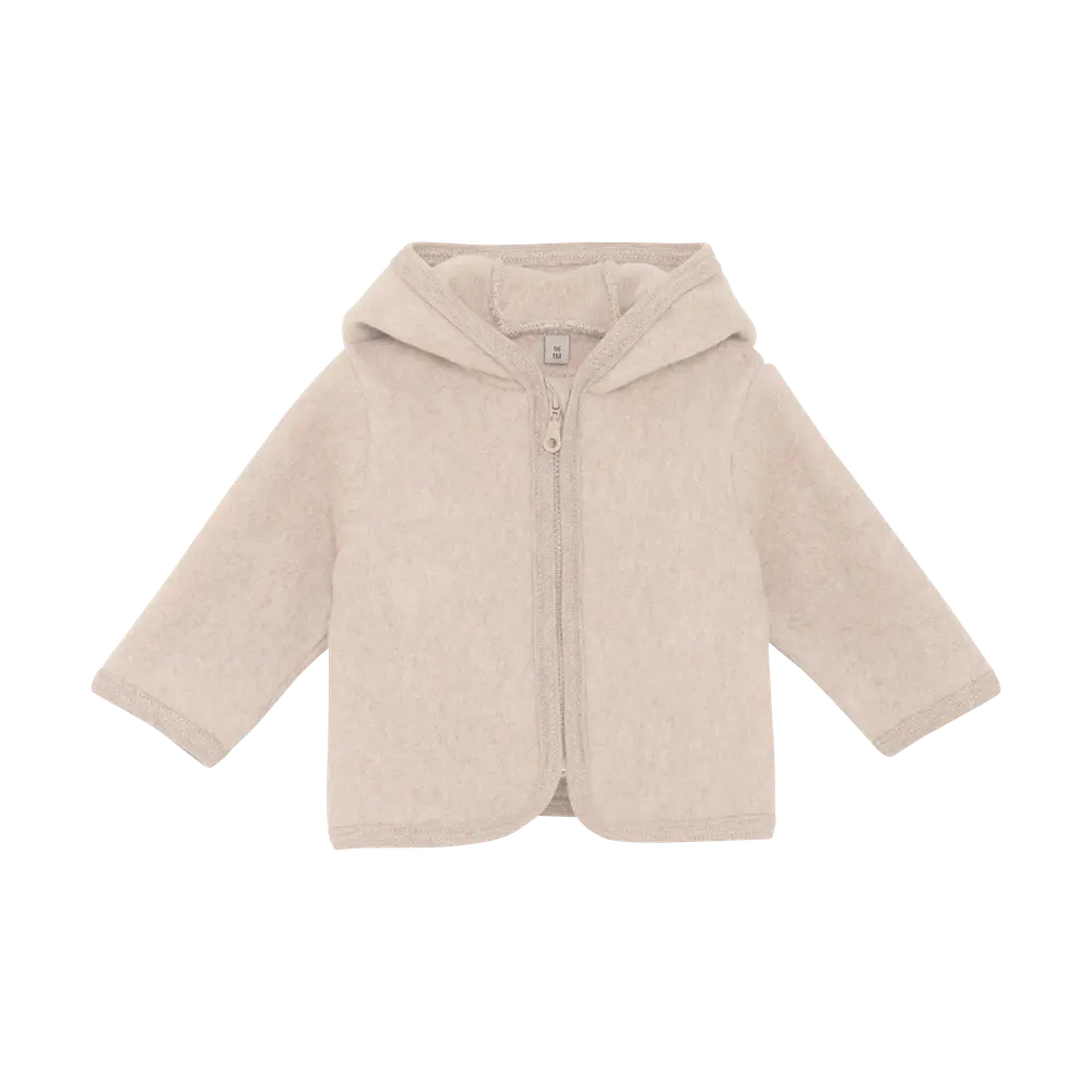Jakke    ører Bomuldsfleece Camel Melange 92
