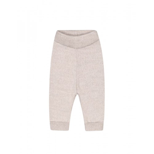 Knitted Pants Strik 100 Merino Uld 62 68 Beige Melange