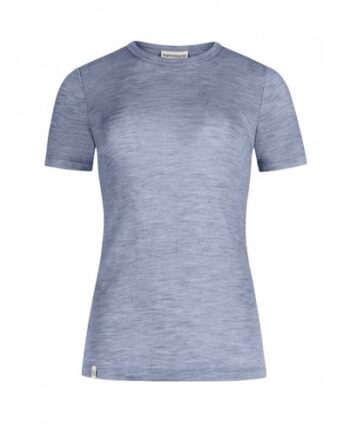 Kortærmet  -shirt Til Dame   100  Merino Uld   Light Blue Melange