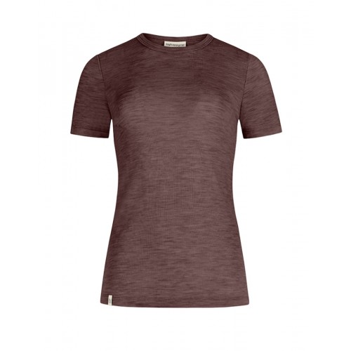 Kortærmet -shirt Til Dame 100 Merino Uld Plum Melange