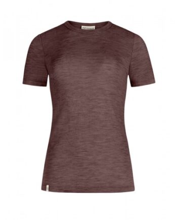 Kortærmet  -shirt Til Dame   100  Merino Uld Plum Melange
