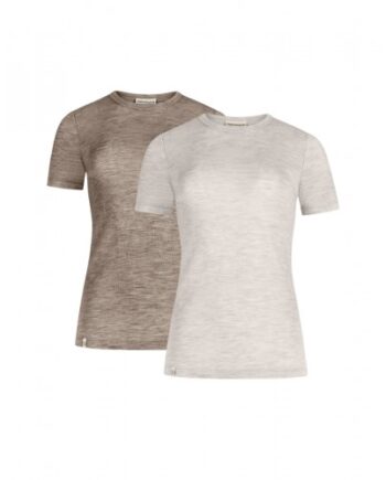 Kortærmet  -shirt Til Dame   100  Merino Uld   -pak Beige Nature Melange Xs