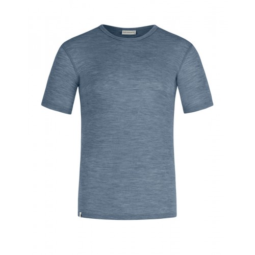 Kortærmet -shirt Til Herre 100 Merino Uld Blue Melange
