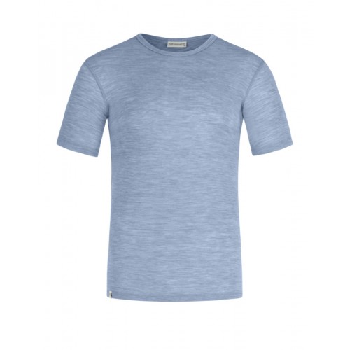 Kortærmet -shirt Til Herre 100 Merino Uld Light Blue Melange