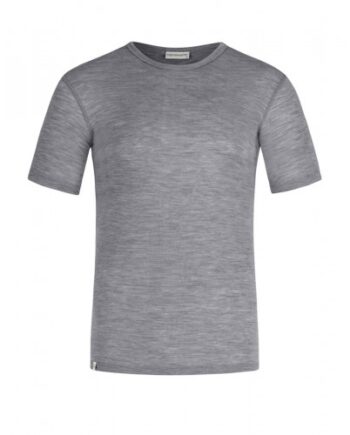 Kortærmet  -shirt Til Herre   100  Merino Uld  1x1 Rib Grey Melange