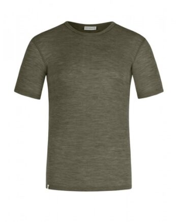 Kortærmet  -shirt Til Herre   100  Merino Uld  1x1 Rib Moss Melange