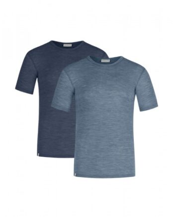Kortærmet  -shirt Til Herre   100  Merino Uld   -pak Navy-blue