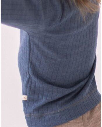 Langærmet  -shirt   100  Merino Uld  Oeko-texâ  Blue Melange 80