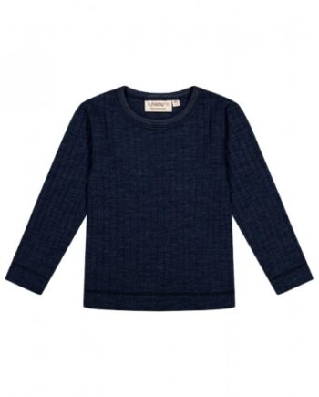 Langærmet  -shirt   100  Merino Uld  Oeko-texâ  Navy Melange 80