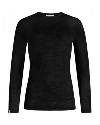 Langærmet  -shirt Til Dame   100  Merino Uld Black