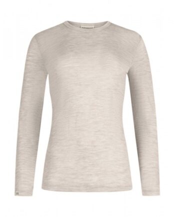 Langærmet  -shirt Til Dame   100  Merino Uld Nature Melange