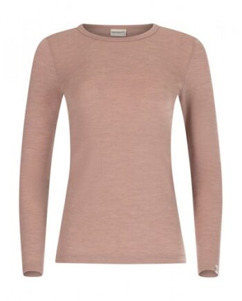 Langærmet  -shirt Til Dame   100  Merino Uld   Soft Rose