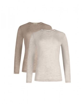Langærmet  -shirt Til Dame   100  Merino Uld   -pak Beige Nature Melange Xs