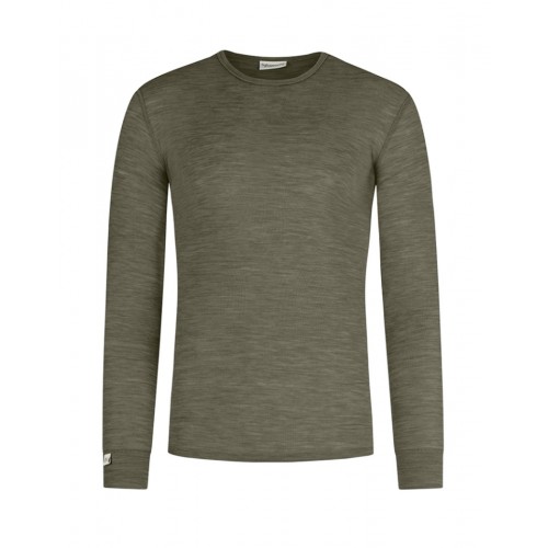 Langærmet  -shirt Til Herre   100  Merino Uld Moss Melange