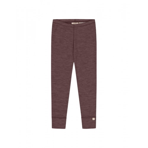 Leggings 100 Merino Uld Oeko-texâ 98 104 Plum Melange