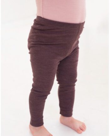 Leggings   100  Merino Uld Til Baby Og Børn Plum Melange 62