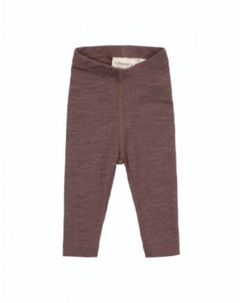 Leggings   100  Merino Uld Til Baby Og Børn Plum Melange 62