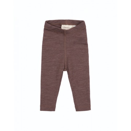 Leggings 100 Merino Uld Til Baby Og Børn Plum Melange 62