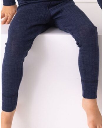 Leggings   1x1 Rib   100  Merino Uld  Oeko-texâ  86 92 Navy Melange