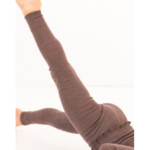 Leggings 1x1 Rib 100 Merino Uld Oeko-texâ 86 92 Plum Melange