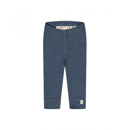 Leggings Med Dropneedle-struktur 100 Merino Uld Oeko-texâ Blue Melange 56
