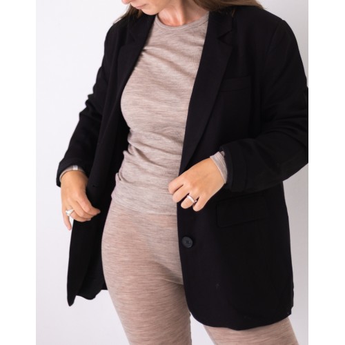 Leggings Til Dame 100 Merino Uld Beige Melange