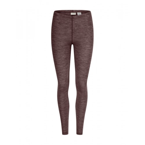 Leggings Til Dame 100 Merino Uld Plum Melange