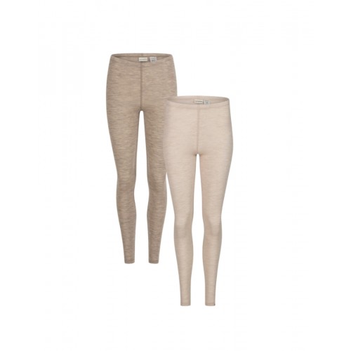 Leggings Til Dame 100 Merino Uld 1x1 Rib Nature