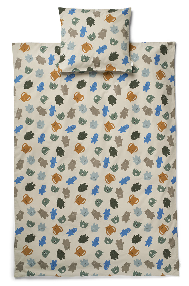 Liewood Carmen Baby Sengetøj Monsters Blue Mix