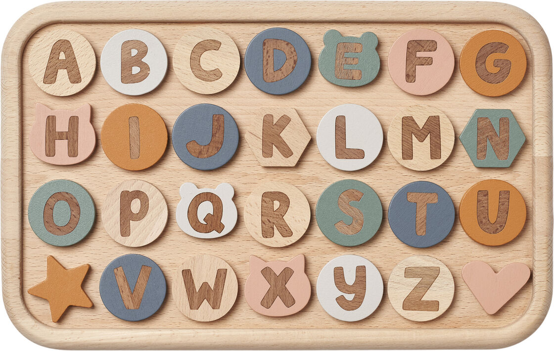 Liewood Russell Alphabet Activity Board Mustard Multi Mix
