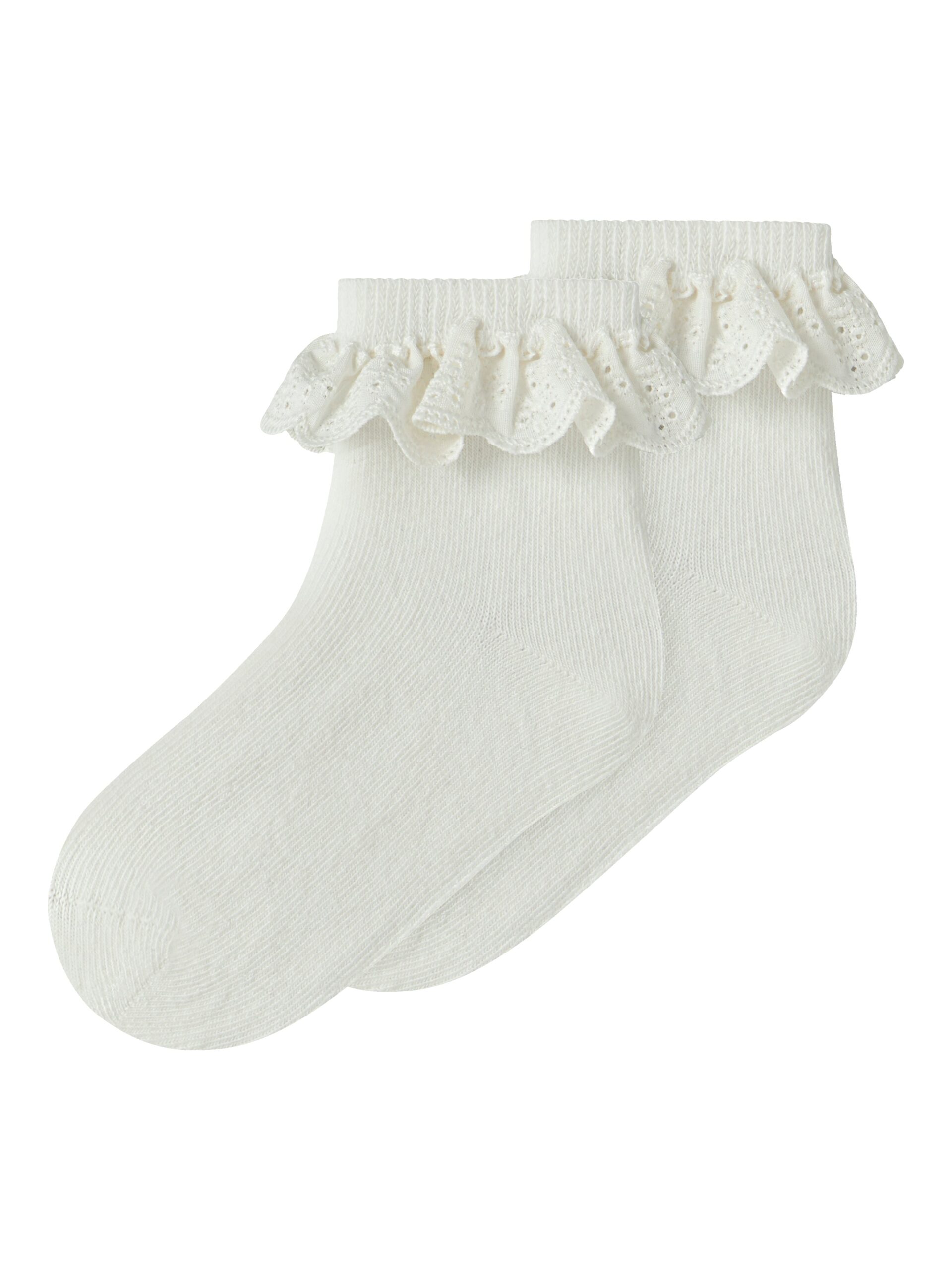 Lil Atelier Dertrud Ankelstrømpe Med Blondekant Pak Coconut Milk 19 21