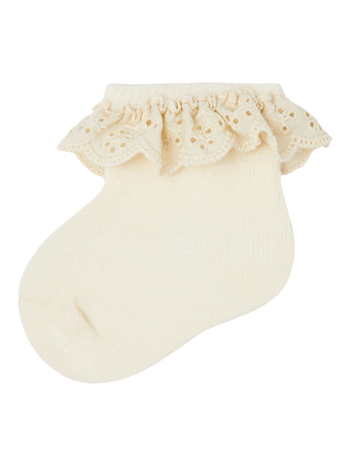 Lil Atelier Dertrud Baby Ankelstrømpe Med Blondekant Turtledove 50 56